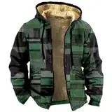 KONG JIMFAN Puffer Jacke Herren Jeans Jacke Herren Herren Rengenjacke Freizeitjacke Herren Lederjacke Männer Jacket Sport Shirt Herren Herren Kapuzenpullover Jeansjacke Mit Kapuze(Dark Green,6XL)