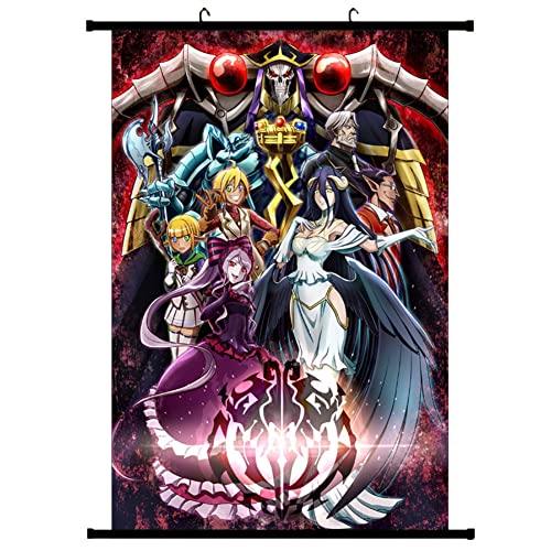 Zhongkaihua Overlord Anime Wall Scroll Poster Albedo Anime 3D Drucke Charakter Muster Scroll Poster Kunst Decor Leinwand