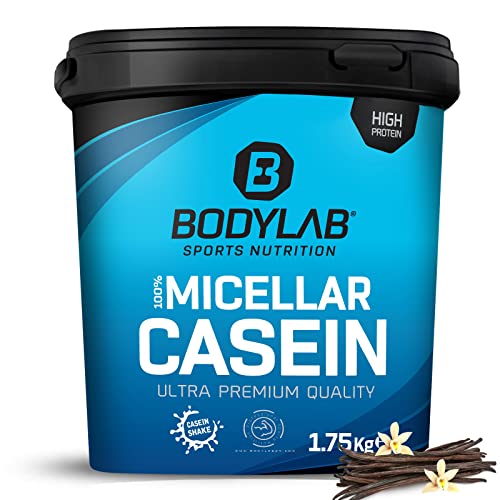 Bodylab24 Casein Micellar Vanille 1750g, 100% pures Casein, reich an BCAA-Aminosäuren, langes Sättigungsgefühl, unterstützt den Muskelaufbau und -erhalt, ideal während einer Eiweiß-Diät