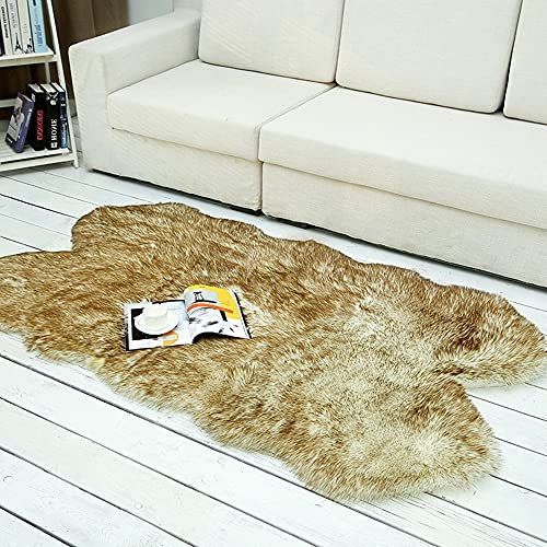 Ultra weicher Shaggy-Teppich, 100 x 180 cm, rutschfester Teppich, Lammfellimitat, Schaffell-Teppich, moderne Dekoration, ideal für Wohnzimmer, Schlafzimmer, Kinderzimmer, Babyzimmer