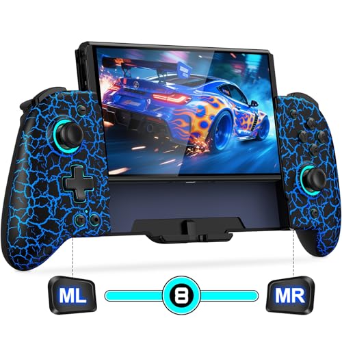 CoguyTech Switch Controller Wireless für Nintendo Switch/OLED, RGB Handheld Controller mit Turbo Programmierung und Einstellbarem Vibration, Einteilige Switch Joypad mit 1000 mAh
