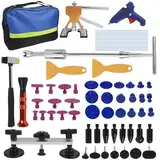 Snewvie 66Stück Car Dellen Reparaturset Ausbeulwerkzeugset,Werkzeug-Set,lackfreies Dellenreparatur,Für Schäden durch große kleine Dellen,Knicke,Hagelschäden,DIY Fahrzeug Kühlschrank Waschanlage