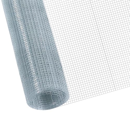 CCLIFE Hühnerzaun Geflügelnetz , Maschenweite 6.3 mm , Höhe 100 cm , Länge 2/5 m , Verzinkt Silber