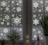 absolove 597 Fensterbilder Weihnachten Selbstklebend Schneeflocken Deko,Wiederverwendbar Statisch Haftend PVC Aufkleber Weihnachtsfensterbilder,Weihnachtsdeko Fenster Tür Winter Weihnachtsdeko