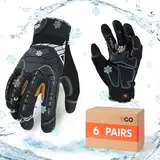 Vgo... 6Paar Winter Mechaniker Handschuhe, kaltes Wetter wasserdichte Arbeitshandschuhe, Gefrierschrank Verwendung, w/3M Thinsulate Futter, Auswirkungen & Vibration Reduktion (SL8849FW)