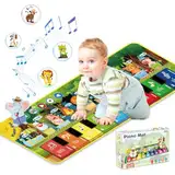 UCAMP Musikmatte mit 10 Tieren,Piano Matte für Kinder Baby Spielzeug ab 1 Jahr,Baby Spielzeug Musik Klaviermatte Tanzmatte Keyboard Kinder,für Jungen Mädchen 2 3 4 5 Jahre