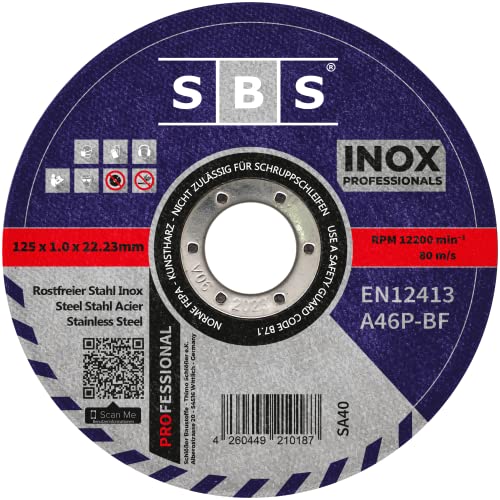 SBS Trennscheiben | 125 x 1,0mm | 50 Stück | INOX | Flexscheibe für Stahl/Edelstahl