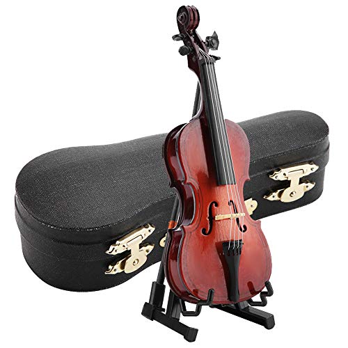 5.5in Miniatur Cello, Holzinstrument Modell mit Fall Schreibtisch Display musikalische Geschenke Ornamente