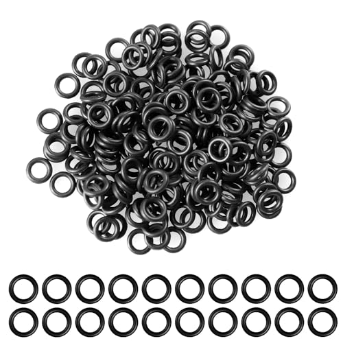 CyeeLife 200 Stück Premium Gummiringe Schwarz, Rubber-O-Rings für alle 2BA-Gewinde, Dartpfeile Zubehör