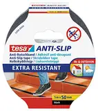 tesa Anti-Rutschband - Rutschfestes Klebeband für innen und außen - Für Treppen, Leitern und glatte Böden - Schwarz - 5 m x 25 mm, 5 m x 50 mm, 55588-00000-11