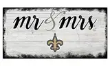 NFL New Orleans Saints Unisex New Orleans Saints Script Mr & Mrs Schild Team Farbe 6 x 12