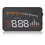 VGEBY 3 Zoll (8,1 cm) Universal-Display HUD OBD2 Schnittstelle Projektor LED System Überlebenswarnung und Brennstoff für LKW