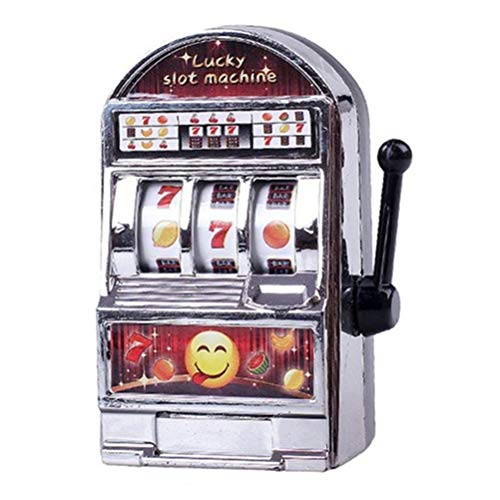 Mini Slot Machine Bildung Antistress Spielzeug Spaß Spiel für Geburtstagsgeschenke aus ABS -Plastikgröße 8x4.5x4cm (Silber)