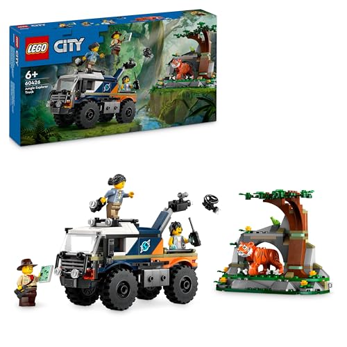 LEGO City Dschungelforscher-Truck, BAU- und Spielset für Kinder ab 6 Jahren, Cooles Geburtstagsgeschenk, LKW-Spielzeug, mit 3 Abenteurer-Minifiguren und Tiger 60426