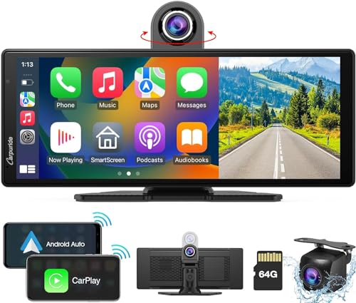 2025 Carpuride 4K W903 Kabellos Carplay & Android Auto-Autoradio mit 4K-Dashcam, Rückfahrkamera, Tragbarem 9,3-Zoll-IPS-Touchscreen, Autoradioempfänger mit Spiegel, Bluetooth, Fahrnavigation