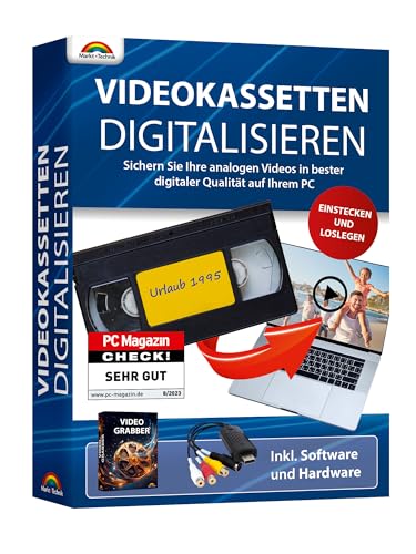 Videokassetten Digitalisieren - analog Audio und Video Konverter - VHS Kassetten digitalisieren - von jeder analogen Quelle - VHS, VCR, DVD Video Rekorder für Windows 11 / 10 / 8 / 7