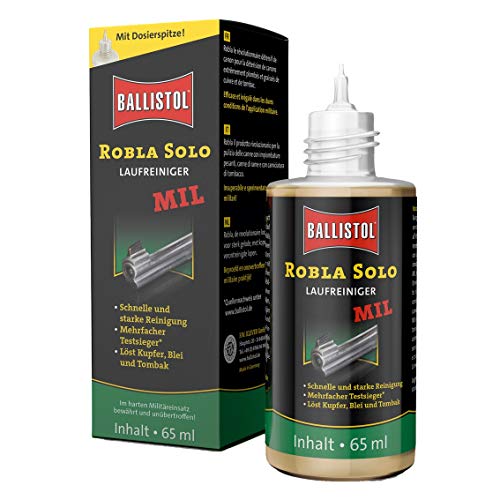 BALLISTOL 23532 Robla Solo MIL Laufreiniger 65ml Flasche - Entfernung von Tombak-, Kupfer-, Zink- und Bleiabschmierungen