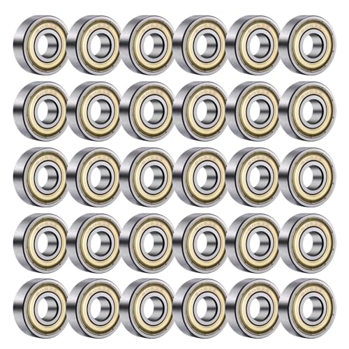 Skateboard Kugellager, 608 ZZ Kugellager, Skateboard Bearings, Miniatur Rollenlager, Kleine Kugellager, Metall Double Shielded Miniatur Rillenkugellager, Für Skateboards, Inlineskates, 30er Pack