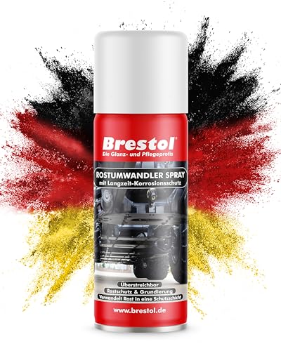 Brestol® ROSTUMWANDLER SPRAY 400 ml - Rostkonverter mit Langzeit-Korrosionsschutz & Grundierung - Rost-Umwandler Roststopp Rostschutz Grundierer Rostentferner Roststop Rostlöser Rostsanierer