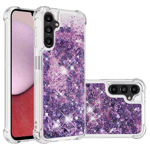 Nadoli Glitzer Treibsand Hülle für Samsung Galaxy A35 5G,Silikon Stoßfest Handyhülle Transparent TPU Bumper Schutzhülle Flüssig Durchsichtig Quicksand Case