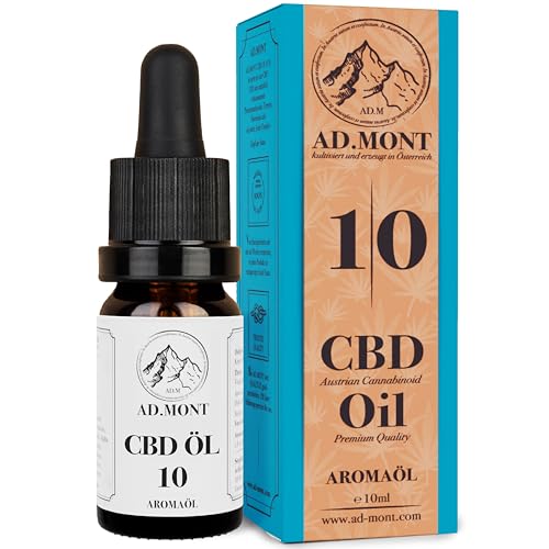 CBD Öl 10% aus BIO Kultivierung - Vollspektrum CBD Tropfen mit 1000mg CBD Goldextrakt - Laborgeprüfte Cannabidiol Tropfen - 10ml Cannabisöl von AD.MONT®