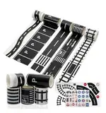 13 Stück Straße Washi Tape, Straße Autobahn Eisenbahn Klebeband, Spur Straßenband Eisenbahn Straße Klebeband, Verkehrszeichen Aufkleber für Spielzeugauto, Bullet Journals, Scrapbooking, Verpackungen