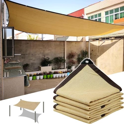 RAGGZZ Schattentuch for Pflanzen, 85% Sonnenschutz, Schattennetz, Beige, rechteckiges Sonnensegel, Schattennetzplane mit Ösen, atmungsaktive Markisen(2x8m(6.6 * 26.2ft))