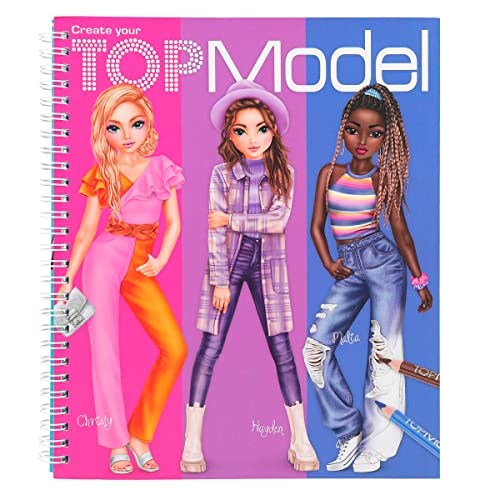 Depesche 12447 Create your TOPModel - Malbuch Set mit 40 Seiten zum Designen von Fashion-Outfits