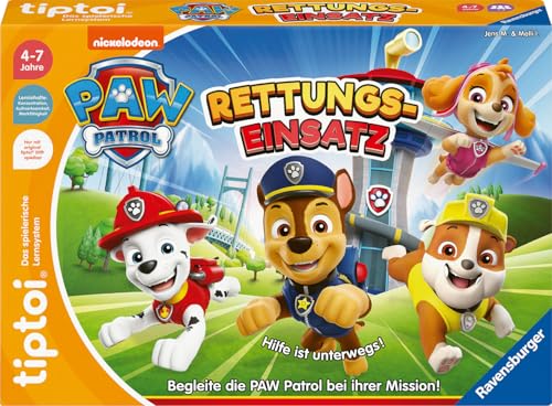 Ravensburger 00202 tiptoi Spiel - PAW Patrol Rettungseinsatz - Lernspiel ab 4 Jahren, lehrreiches Kinderspiel für Jungen und Mädchen, für 1-4 Spieler, Paw Patrol Geschenke