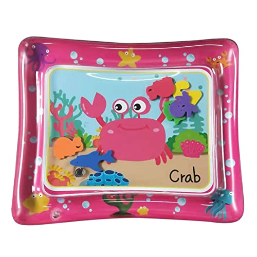 Fafeicy Aufblasbare Baby-Wasserspielmatte, Sensorisches Spielzeug für Kleinkinder mit Schwimmenden Meerestieren, 60 X 50 cm Großes, Liegendes Pat-Wasserkissen