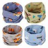 4 Stück Baby Schlauchschal Loop Kinder Baumwolle Schal Kinder Schal Winter Baby Unisex Schlauchschal Baumwolle Schals für Mädchen Jungen Kinder Mehrzweck Winter Schal Dekorieren zum Heim Outdoor (A)