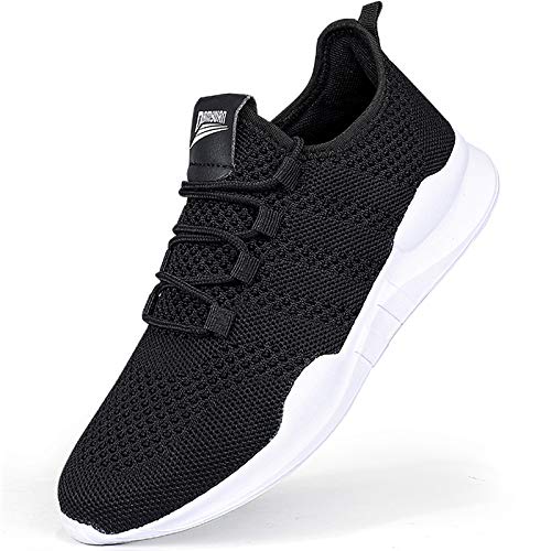 GHFKKB Laufschuhe Herren Turnschuhe Joggingschuhe Leichtgewichts Sneaker Tennisschuhe Fitness Trainingsschuhe Atmungsaktiv Sportschuhe Walking Schuhe Schwarz 42