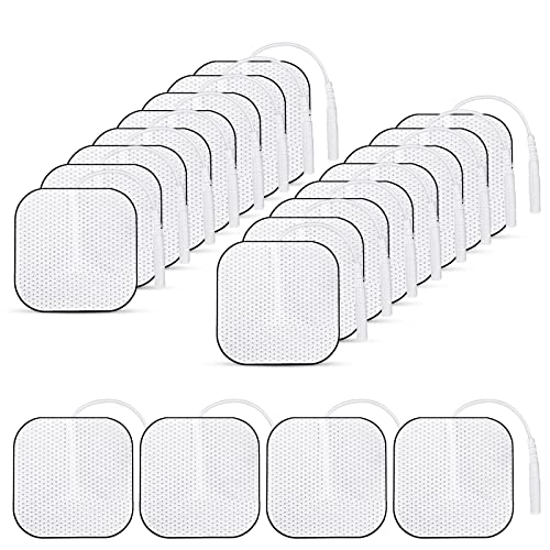 TENS Elektroden Pads, Tens Gerät Schmerztherapie selbstklebende wiederverwendbare Elektroden Pads für TENS Akupunktur Digita Therapie Maschinen Massagegerät (20 PCS, 4cm*4cm)