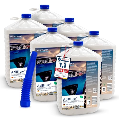 30 L AdBlue® Harnstofflösung 32,5% für alle Fahrzeuge in praktische 5 L PET Kanister [6er SET ZUM SPARPREIS] einfaches Auffüllen effektives umweltschonendes Diesel Additiv