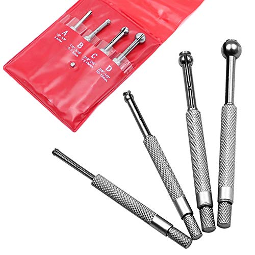 4pcs Teleskop-Bohrungsmessgerät Set, 3-13mm einstellbar Kleines Loch Vollkugel-Bohrungsmessgerät Kit