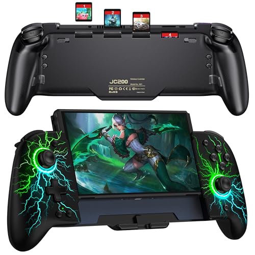 Elegamefy One-Piece Joypad Controller Ersatz für Nintendo Switch Controller/OLED, Switch Pro Controller mit Kühlem RGB Licht/Programmierbar/Dual Vibration/Turbo/Wakeup