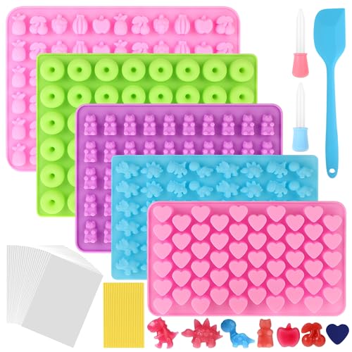 Bonbon Formen Silikon, Silikon-Schokoladenformen, Silikonform mit 2 Pipetten, 1 Spatel, 50 Bonbontüten und Kabelbinder, für die Herstellung von Süßigkeiten, Gelee und Schokolade