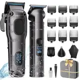 Haarschneidemaschine für Männer, professionell, schnurlos, Haarschneidemaschine für Herren, Haarschneidemaschinen und Trimmer-Set, elektrischer Haarschneider für Männer mit Verpackungsbox (Gray)