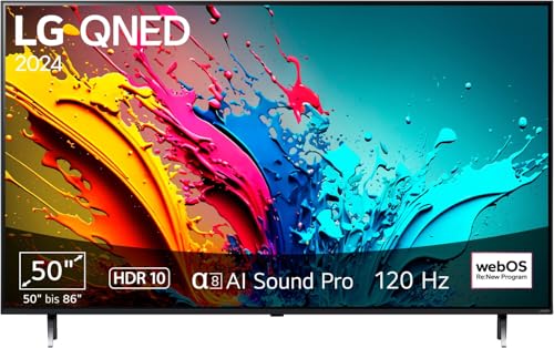 LG TV QNED 2024 | 50QNED85T | 50 Zoll (120 cm) | QNED | Prozessor α8 AI 4K | Alexa