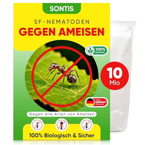 SONTIS® Aktive SF-Nematoden gegen Ameisen – 10 Mio. für 20m² - Effektive Ameisenbekämpfung mit Nestwirkung – Umweltfreundlich, chemiefrei, einfache Anwendung