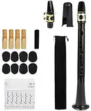Taschensaxophon-Set, tragbares Saxophon-Altsaxophon-Anfänger-Set mit 4 Blättern, 8 Zahnpolstern und Tragetasche