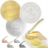 Buchpräger Personalisiert Prägestempel, Stempel Personalisiert,Buchstempel Exlibris, Geschenk für Bücherliebhaber, Buch Präger Embosser, für Bücher, Bibliothek, Hochzeit Einladung, Umschläge