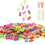 LWMLWM Loom Bänder Verschlüsse, 600 Stück Bunte S Clips, Kunststoff Webstühle Bands Clips für Armbandverbindung