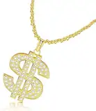 Goldkette Herren Dollar Anhänger Kette Hip Hop Dollar Halskette Hip Hop Dollar Halskette, Hip Hop Dollar Halskette Kostüme Hip Hop Punk goldkette fasching Geburtstagsgeschenk Für Männer Frauen