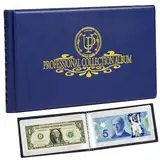 Uncle Paul 40-Taschen-Sammelalbum für Banknoten und Währungen – 20 Blatt transparente Dollarscheinhalter, Buch zur weltweiten Geldaufbewahrung, Sammelzubehör AN04BL