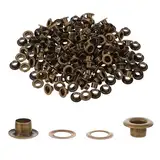 ASTER Ösen Set 5mm Ösen Werkzeug Kit, 200 Bronze Ösen Set mit Unterlegscheiben Metallösen, Ösen für Planen Metall Ösen Scheiben für Leder Handwerk Stoff