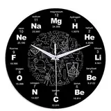 ONEVER Moderne Wanduhr Mit Chemie Wissenschaft Periodensystem Gerundetem Acryl Mute Wanduhr 12 Zoll Schwarz