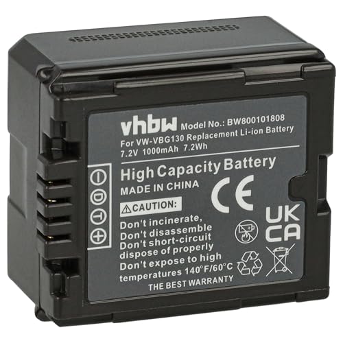 vhbw Akku kompatibel mit Panasonic HDC-SD200, HDC-SD300, HDC-SD600, HDC-SD707 Videokamera Camcorder (1000mAh, 7,2V, Li-Ion) mit Infochip