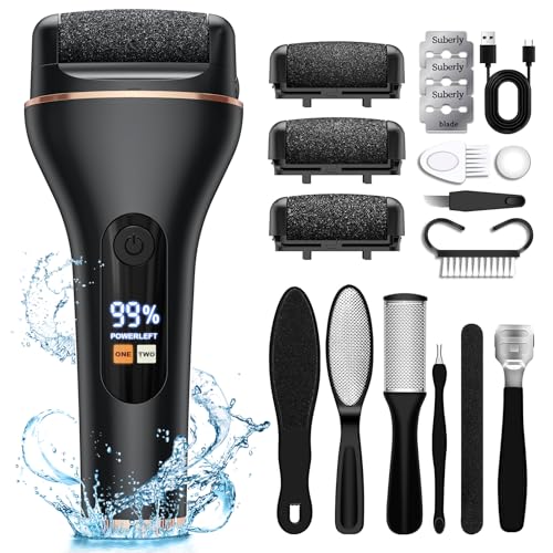 Hornhautentferner Elektrisch - Hornhaut Entfernen Fuß Elektrisch - Hornhauthobel Elektrisch füße mit 2 Gear, IPX7 Wasserdichte Callus Remover für Rissige Fersen, Abgestorbener, Hornhaut entfernen