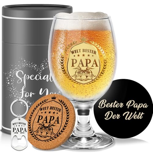 Geschenke für Männer Papa Geschenk Beste Geschenk für PAPA Vatertagsgeschenk für Papa Biergläser mit Gravur Personalisierte Vater Geschenke Vatertag Geburtstagsgeschenk Weihnachtsgeschenke